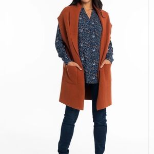 Lois Women's Sleeveless Cardigan Vest Navy Large